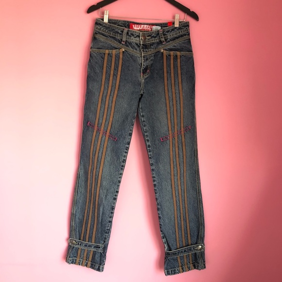 Jeans with Pink Contrast Stitching - Picture 1 of 16